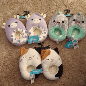3 Pairs Squishmallows Animal Slippers